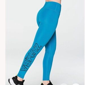 Zumba Fitness Teal Leggings with Side Logo